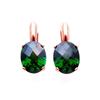 Creative New In Green Zircon Earings Oval Emerald Earrings for Women Classic Simple Wedding Copper Plated Rose Gold Zircon