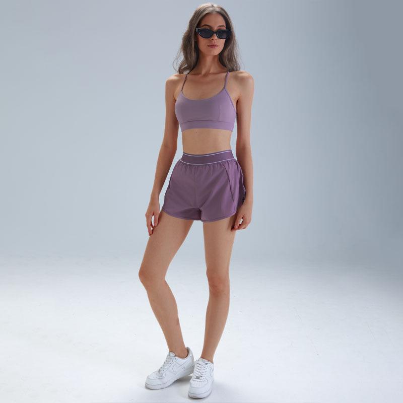 Alosco Women's High-Waisted Breathable 2-in-1 Yoga and Running Shorts - Anti-Exposure Summer Activewear