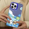 Cartoon Line Dog Phone Case For IPhone 16 15 14 13 12 11 Pro Max X XR XSMAX 8 7 Plus Matte Shockproof Back Cover