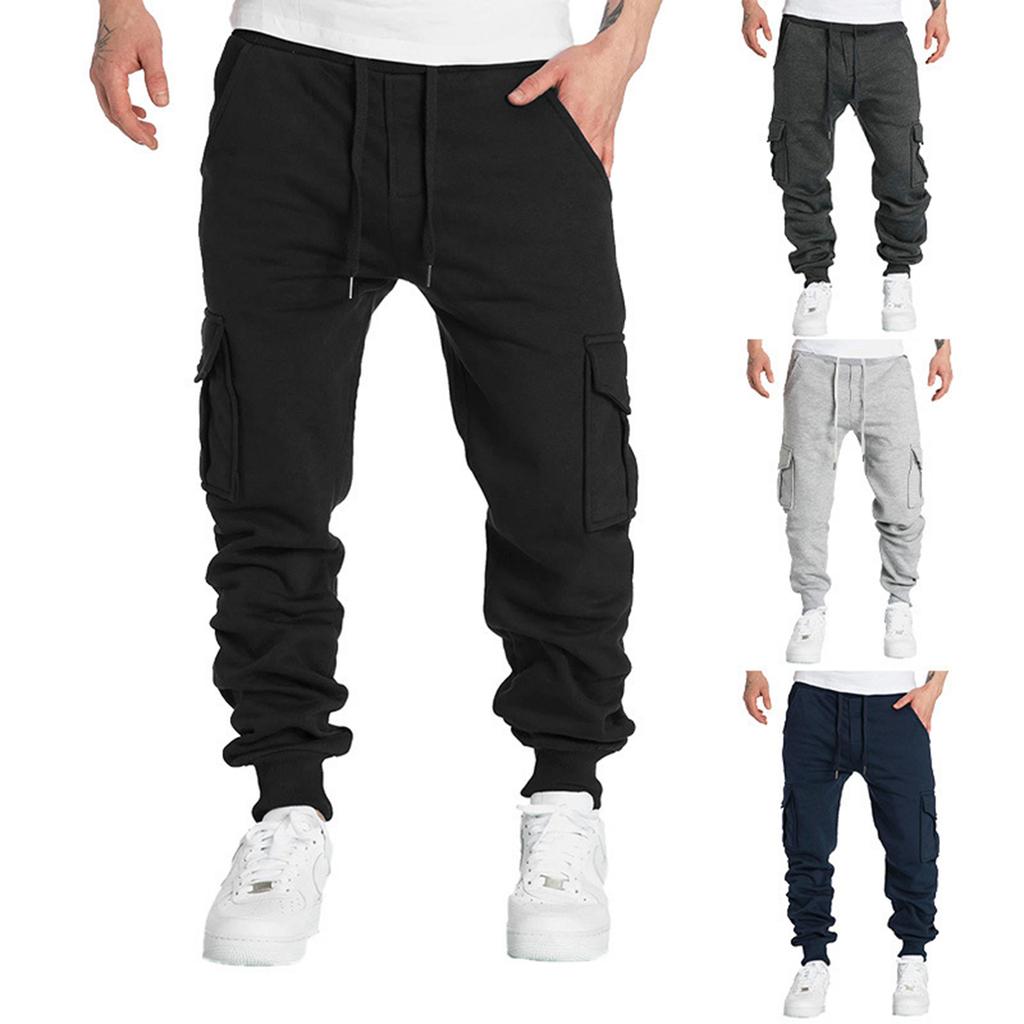 Pantaloni Cargo da Uomo con Tasche Multiple Jogger Casual Atletici per Autunno e Inverno