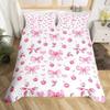 3D Bowknot Print Duvet Cover Set, Cute Bow Heart Pattern Bedding Set, Soft Microfiber Quilt Cover With Pillowcases