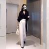 Korean Style Spring 2026 Patchwork Wide-Leg Pants Set: High-Quality Commuter Fashion