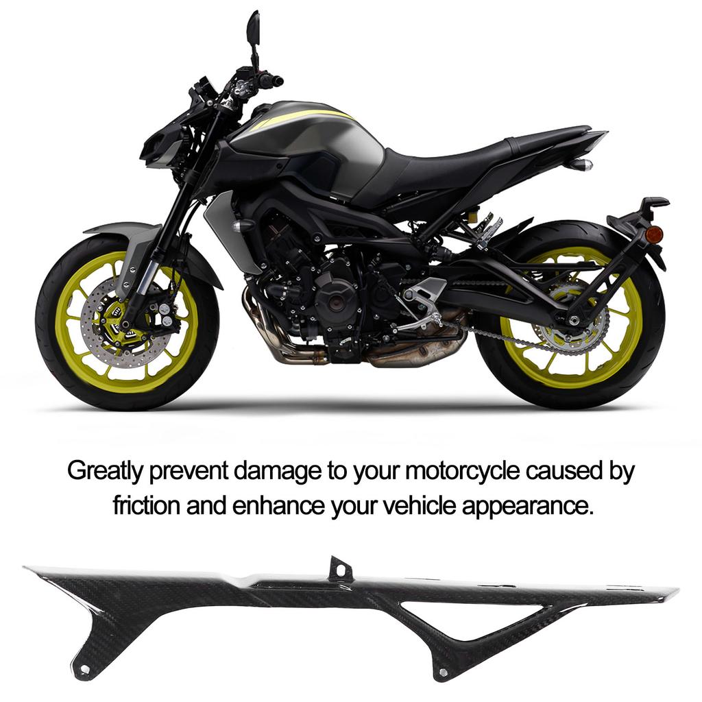 Motorcycle Chain Guard Real 3K Carbon Fiber Long Modification Replacement for MT‑09 2017‑2018