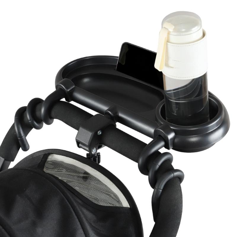 Lightweight Plastic Food Tray For Strollers Easy Setups Quick Cleaning Universal Pram Tray with Cup Phone Holder