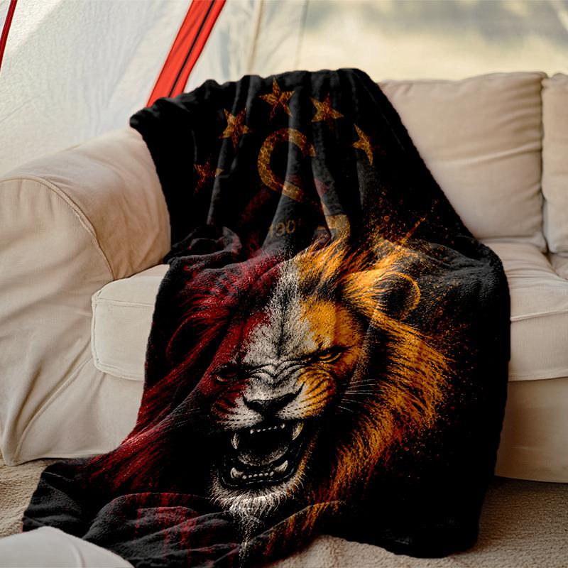 1pc Galatasaray SK Blanket, Cozy Valentine's Day Blanket, Multi-functional Nap Blanket Available Throughout the Four Seasons