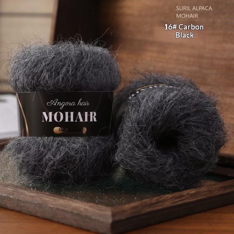 2 Stück mehrfarbiges Alpaka-Mohair Gradient gefärbtes Mohair Handgestricktes mittelschweres Muster Babywolle Schal/Decke