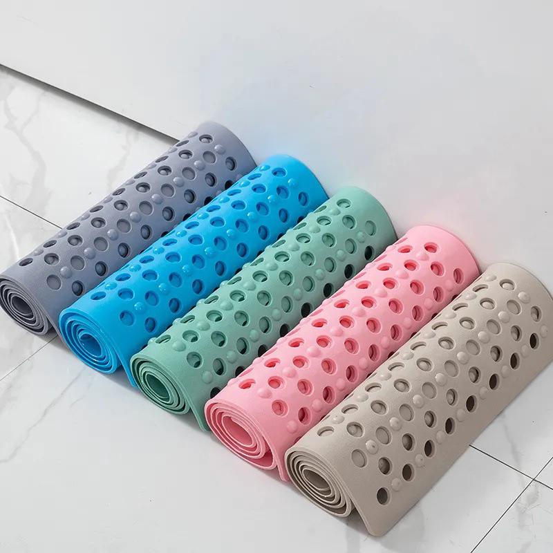 Slip Anti Mould Rubber Anti Slip Bath Mat With Drain Holes Machine Washable Antibacterial Resistant Shower Mat For Shower Or Tub