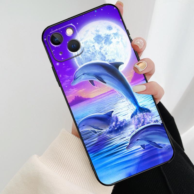 Cute Dolphin Ocean Phone Case For iPhone 17 Pro Max 15 14 13 11 12 16 Pro Max mini 15 16 Plus 16e 17 Air Cover