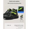 Li Ning Youth Pre Comfortable Non-Slip Shock Absorbing Durable Supportive Mid-Top Basketball Shoes Kids Basketball Shoes Black Green YKBT092-1