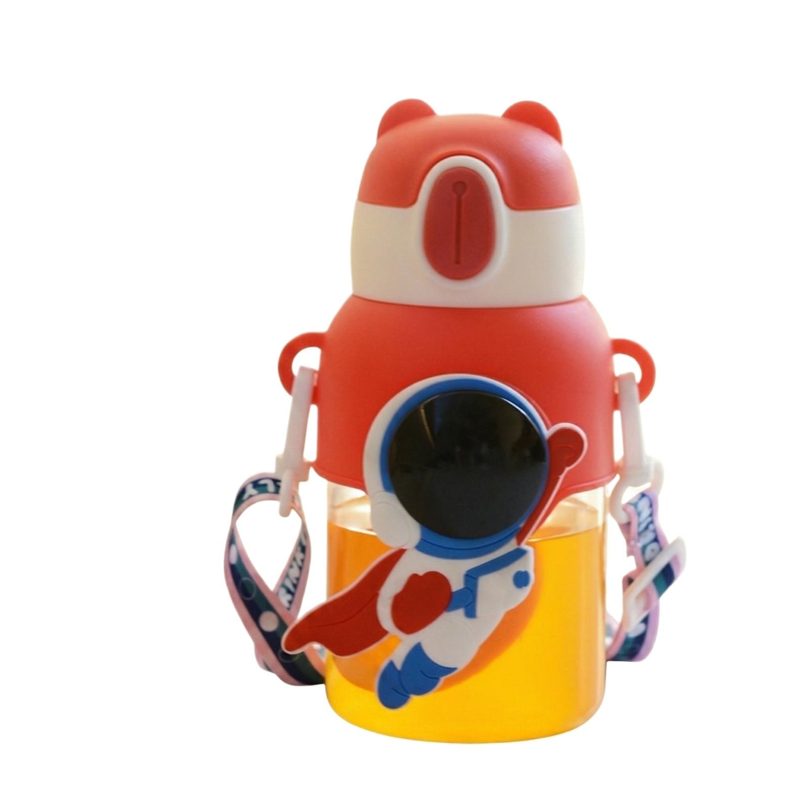 

English: Kids Straw Water Bottle Summer Water Cup for Boys Girls School one size красный
