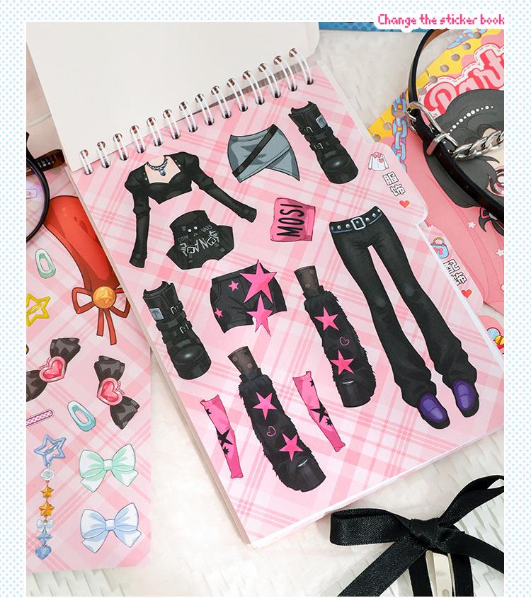 Y2K Retro Dreamcore Verkleidungs-Stickerbuch für Kinder: DIY-Mädchen-Verwandlung & Dekoration