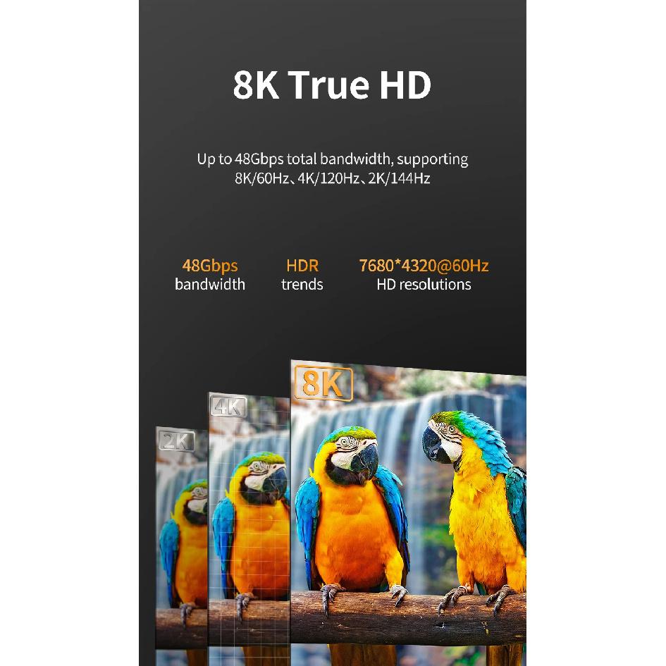 8K HDMI Cable HDMI 2.1 8K@60Hz 4K@120Hz 48Gbps EARC ARC HDCP Ultra High Speed HDR For  PS5 PS4 Laptop HD TV Monitor Projectors