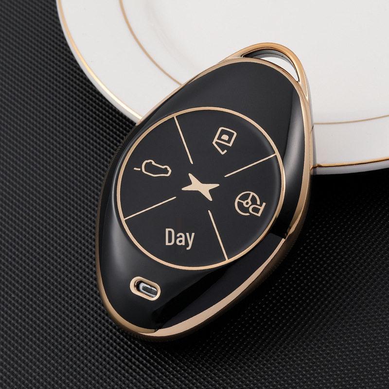 Gold-Edged Key Shell for Xiaopeng P7 2021 & G3 2020 - Fashionable Unisex Car Key Cover