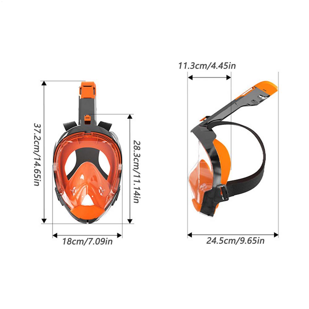 Full Face Snorkel Cover Panoramic View Snorkeling Face Cover Underwater Breathing Equipment With Automatic Drainage For