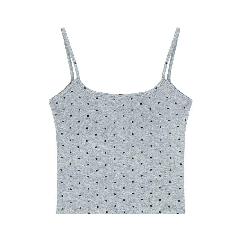 Canottiera da donna Thai Spicy Girl senza schiena a pois: Senza Maniche, Imbottiture sul Petto, Schiena Bellissima per l'Estate