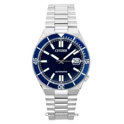 Edelstahl Marineblaues Zifferblatt Automatik NJ0230-59L 100M Herrenuhr