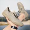 Men’s Outdoor Hiking Shoes Grey Driving Shoes Khaki Casual Slip on Summer Black Mesh Shoes Plus Size 45 46