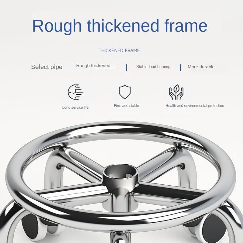 Household Mobile Universal Wheeled Stool Thickened Frame Round Pulley Stool Portable Low Swivel Chair Tool