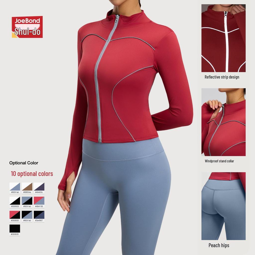 Spring/Summer Windproof Reflective Slim-Fit Yoga & Running Fitness Set