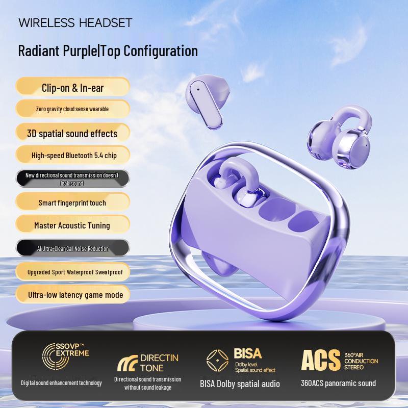 2026 Q9 Rotating Dual Wireless Clip-on Bluetooth Headphones