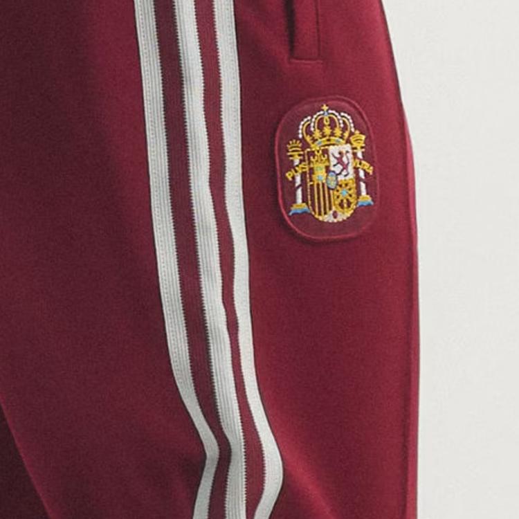 adidas Pantaloni da Tuta Originali Spagna Squadra Coll Bordeaux Uomo Fondo Rosso JZ2255