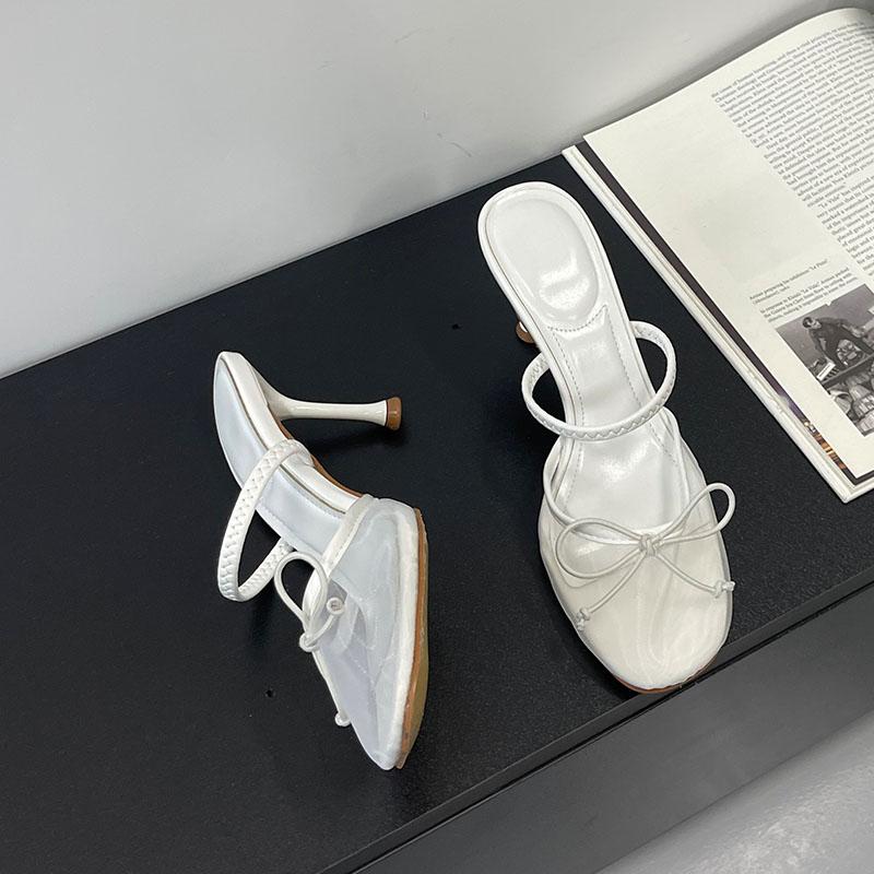 

Fashion Fashion Mesh Ladies High Heels Sandals Shoes Butterfly-Knot Footwear Elegant Women Heeled Sandals Shoes Female Slides Pumps 35 бежевый