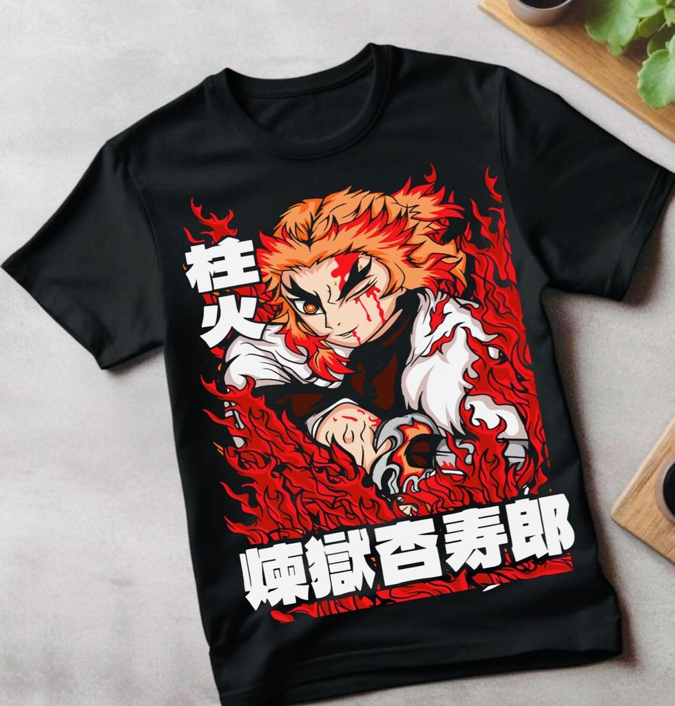 Sale Demon Slayer Kyojuro Rengoku Kimetsu No Yaiba T Shirt Size M5xl