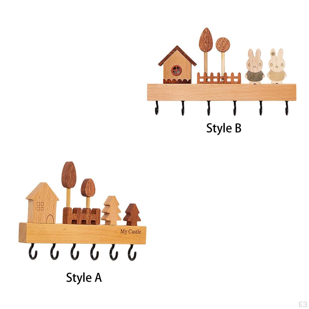 Key Holder Hooks Wall Hanger Rack Bathroom Bag Ornament Belt Office Doorway Bedroom Farmhouse