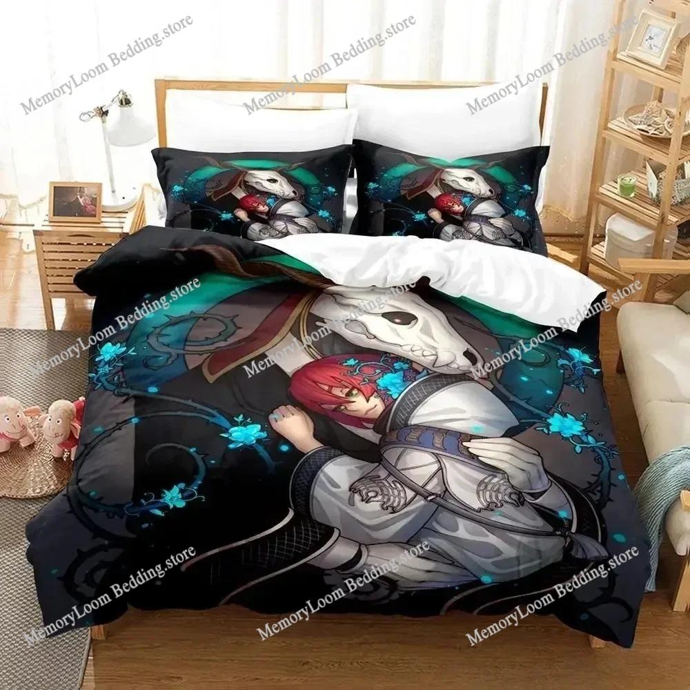 Home Textile Cartoons Fun Mahou Tsukai no Yome Duvet Cover Pillow Case Boy Girl Bedding Set King/Queen/Twin Size Soft Polyester