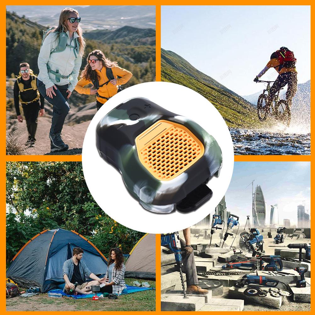 Silicone Case Anti-Drop Protective Case with Carrying Strap Portable Travel Skin Sleeve for Dewalt Jobsite Pro Wearable Speaker