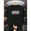 Printed Short-Sleeve T-Shirt Suitable for Young & Basketball Fans - Round Neck Casual Athletic Wear with Laser-Printed Chest, Machine Washable Tee