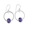 Natural Iolite Gemstone 925 Sterling Silver Jewelry Handmade Boho Earrings 1.37" EE-67-5