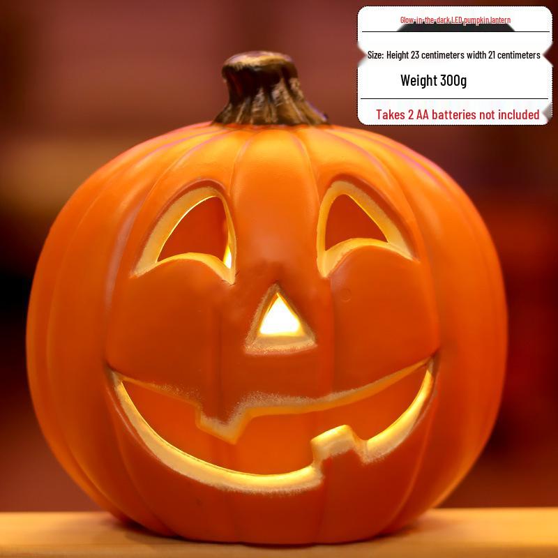 Stor Lysande Halloweenpumplampa Dekoration för Gård och Butiksfönster