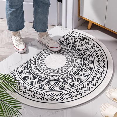 Eingangstürmatte im nordischen Stil, superweiche Bodenmatte, halbkreisförmig, rutschfest, für Zuhause, Willkommensteppich für Flur, Badezimmer, Küche, Fußmatte