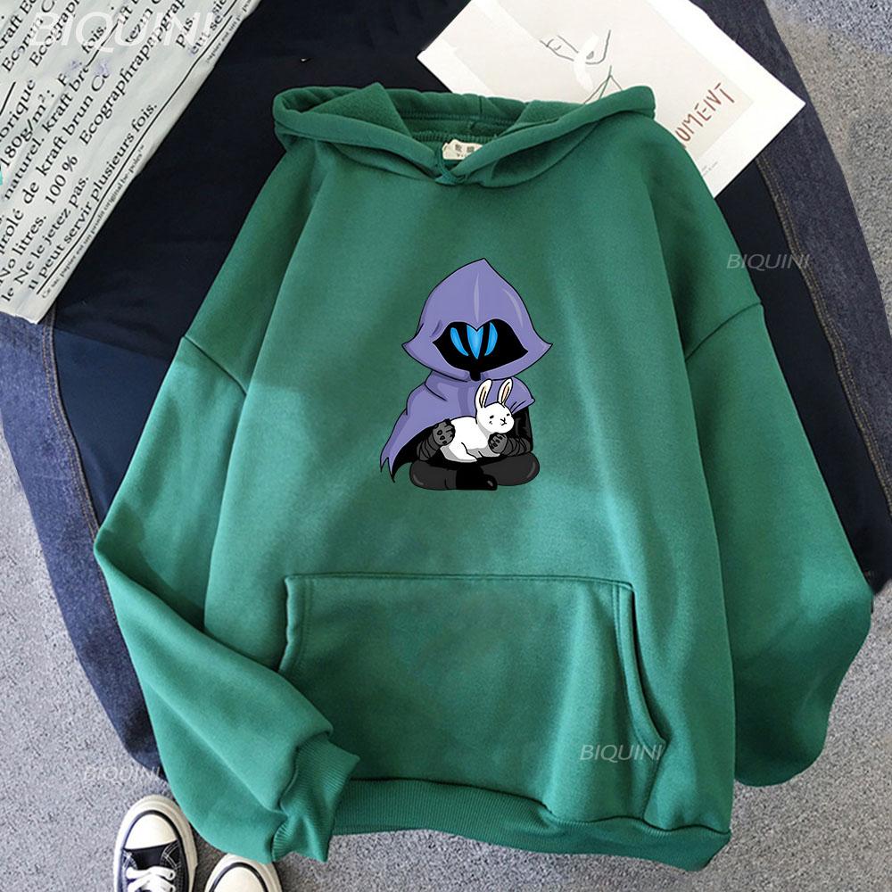 Omen VALORANT Hoodie Men Sweatshirt Vintage HIP HOP Clothes for Teens Students Harajuku Lounge Wear Cartoon Printed Velvet Anime