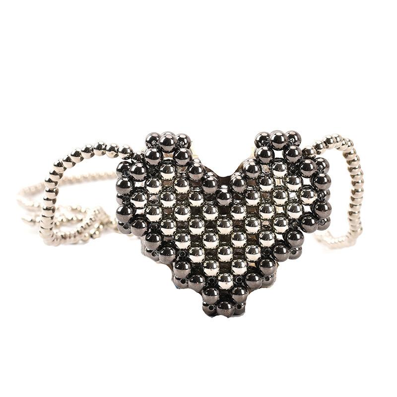 Mini lipstick bag summer 2025 little fresh girl fashion woven pearl small fragrant wind chain crossbody love bag
