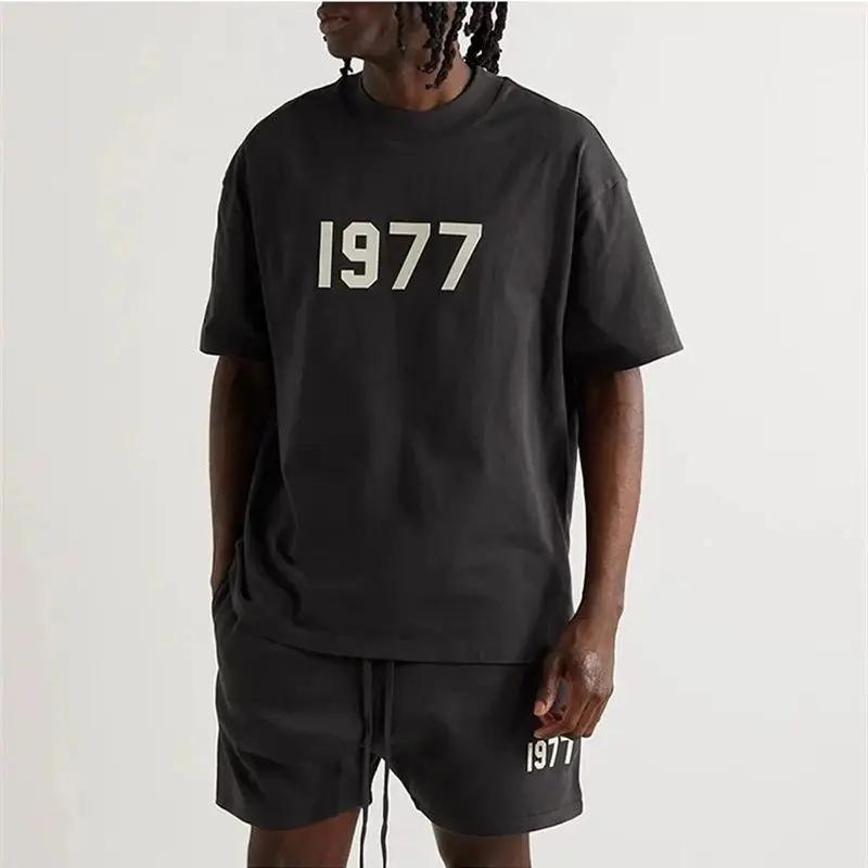Trend Brand 1977 Digital Printing Men's and Women's Crew Neck Short-sleeved T-shirt Couple's Summer American Trendy Brand