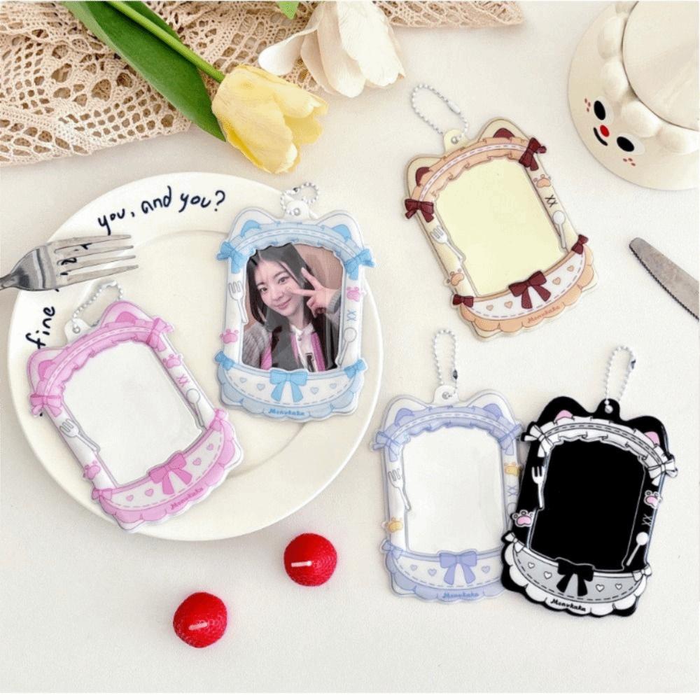 Cute 3 Inch Idol Photocard Holder PVC Kpop Idol Photo Frame with Chain Picture Display Card Holder