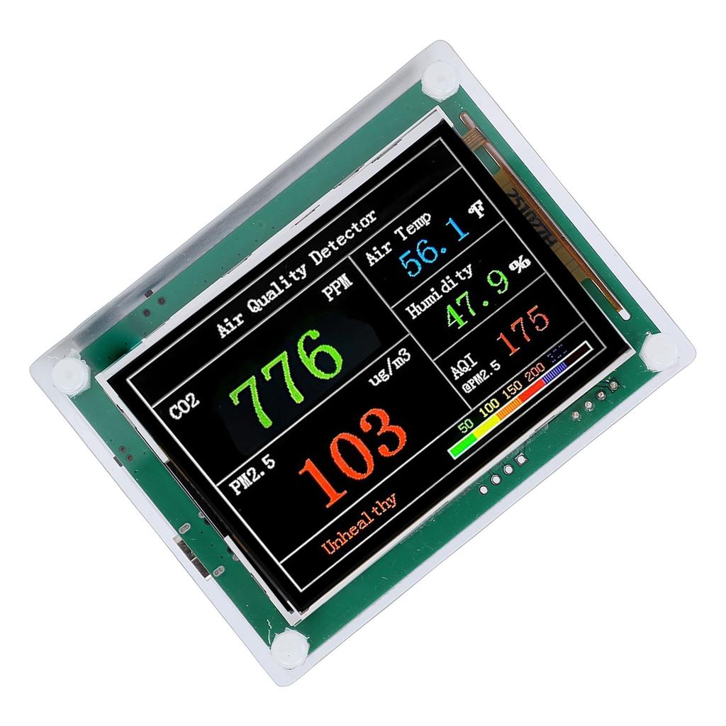 PM Detector 2.8in Screen Professional Indoor Household Air Quality Dust Sensor PM2.5 PM1.0 PM10 Index Temp Humidity