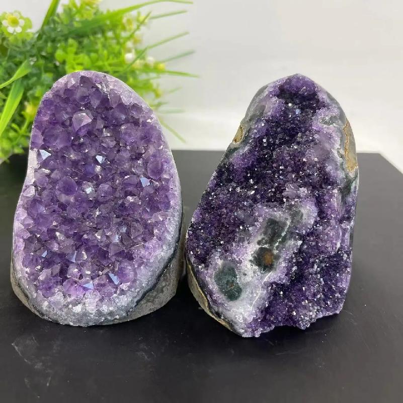 Přírodní krystalový shluk Ametystový kámen Geoda Surové Křemenné minerály Skutečný Uruguay Domácí dekorace Duchovní Čakra Reiki