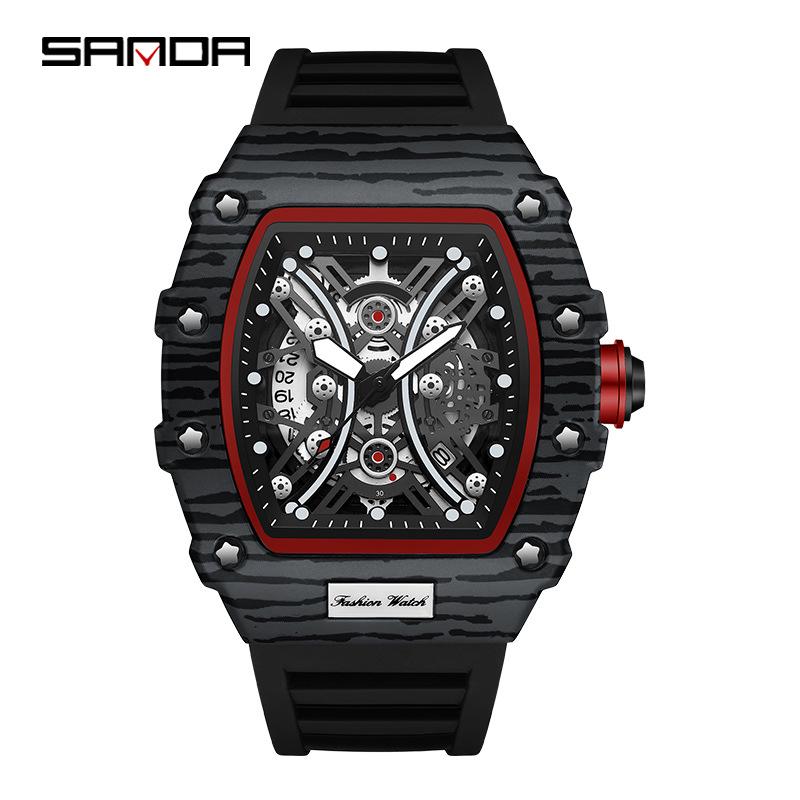 Sanda 7044 Men s Fashion Luminous Waterproof Calendar Wristwatch