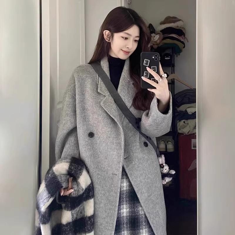 Double-sided Cashmere Wool Coat Women's Medium and Long Autumn and Winter Korean Version of The New Woolen Coat