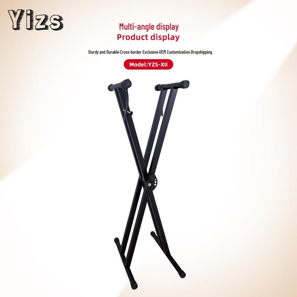 Doppelrohr Elektronische Keyboard & Guzheng X-Ständer, Doppellagig & Faltbares Design, Sandmaltisch