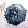 1pc ghostly bride moonlit cemeteryOpen/Close Umbrella-Windproof, Compact Travel Umbrella, Sturdy 8-Rib Shaft, Outdoor Accessory, 1091