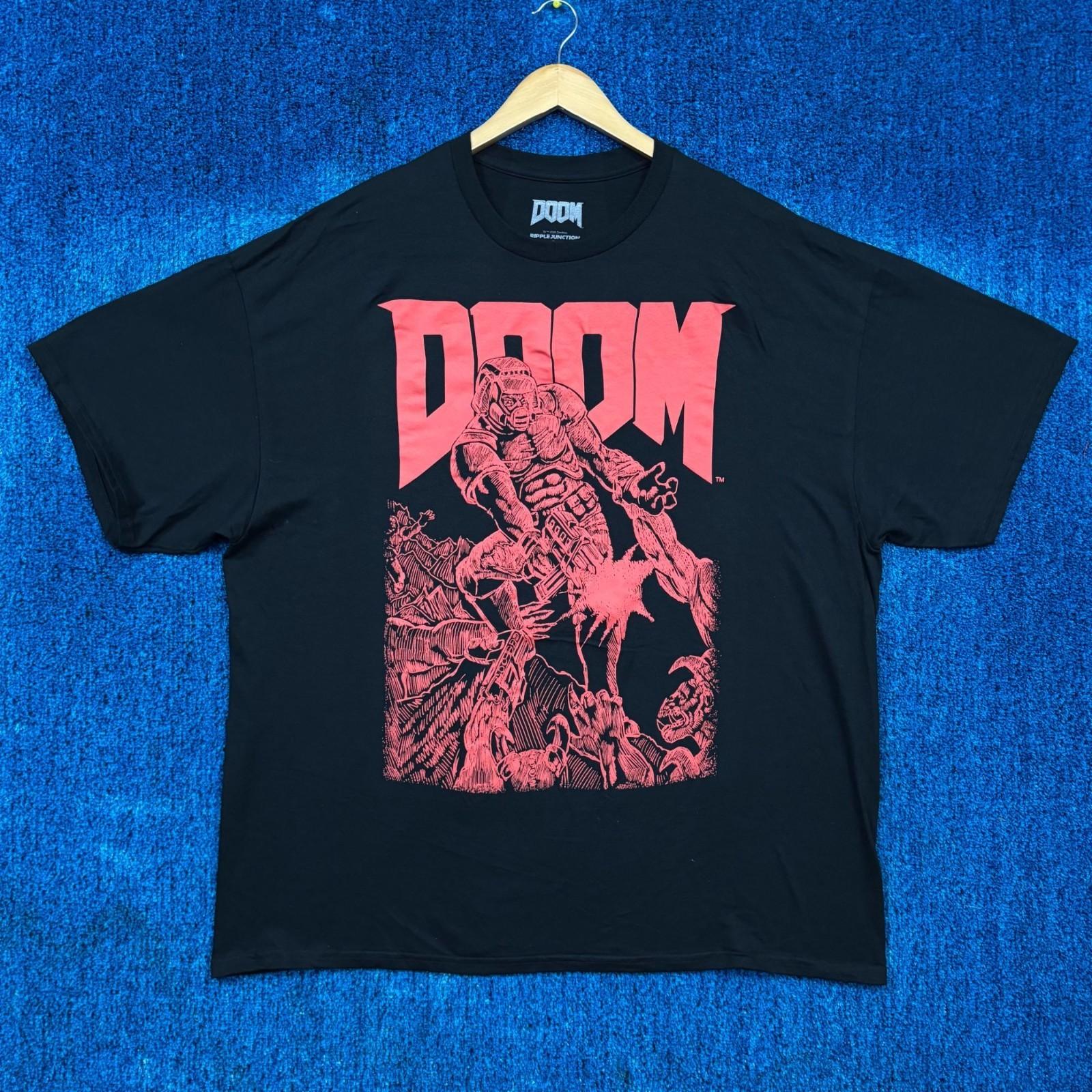 Doom Super Nintendo Video Game Cover Red Sketched Art Tee 2X Unisex T-Shirt M