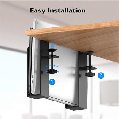 2Pcs Adjustable Desk Side Laptop Mount Storage Organizer Strong Load-bearing Metal