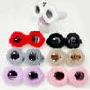 1/7 Kleuren UV400 Pluche Zonnebril Rond Montuur Dames Schattige Pluche Zonnebril UV Bestendig