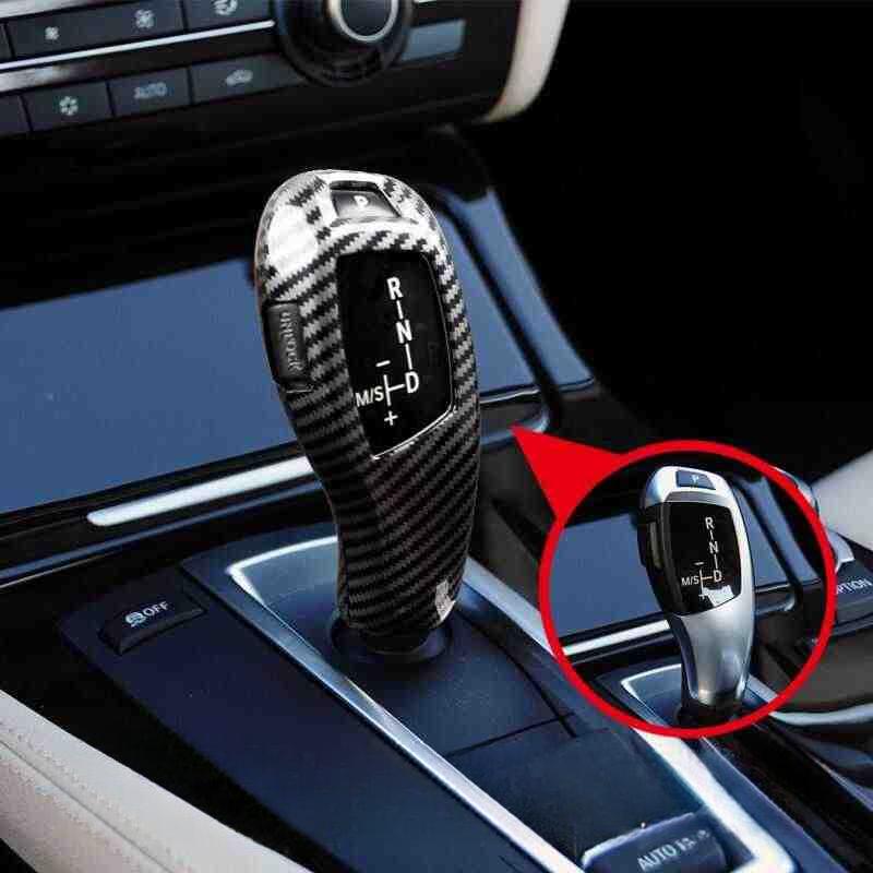 Car Carbon Fiber Texture Gear Shift Panel Frame Gear Knob Cover Head Trim for BMW F30 F10 F15 F07 F20 F21 F22 F32 F34 F35 5GT