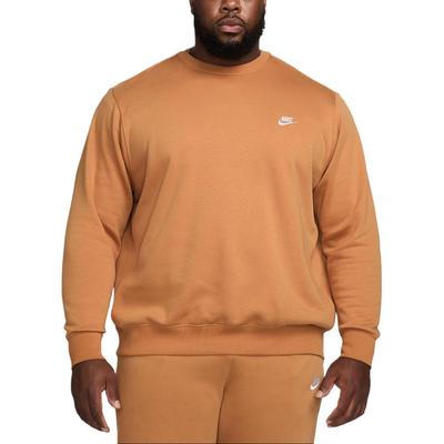 Sportswear Club Fleece Solid Color Embroidered Logo Soft Comfortable Crewneck Long Sleeve Sweatshirt Men Sweatshirt Linen BV2662-224