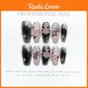 Unique Design Handmade Nail Art With Glittering Pink Diamond And Flame Cat Eye M Size Minimalist Style